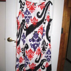 Dressbarn Sheath Dress size 16 career Party professional Stretch Black/Orange